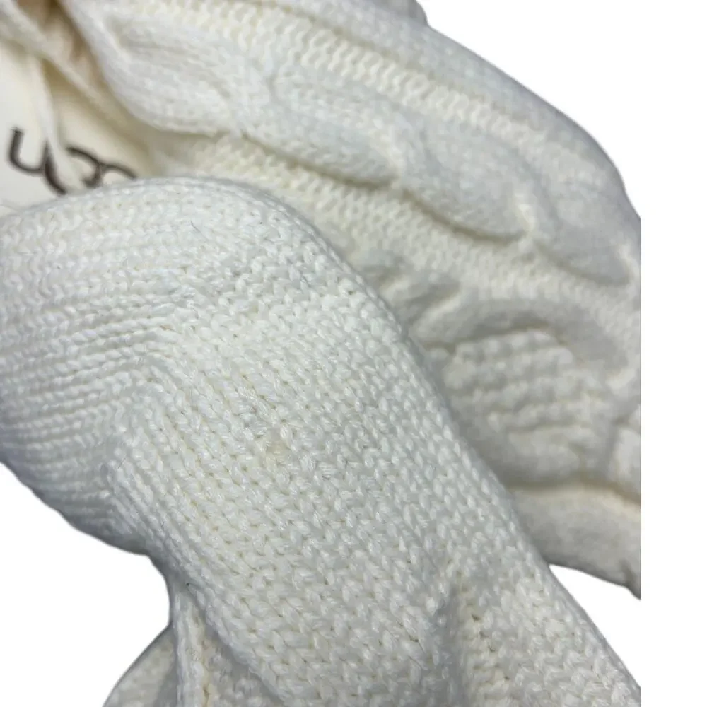 NWT Ugg Home Cable Knit Christmas Stockings Set of 2 Cream White Holiday Decor
